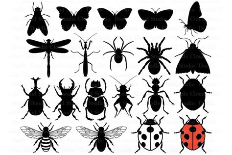 Download Free Insects Silhouettes SVG Bundle Cut Files
